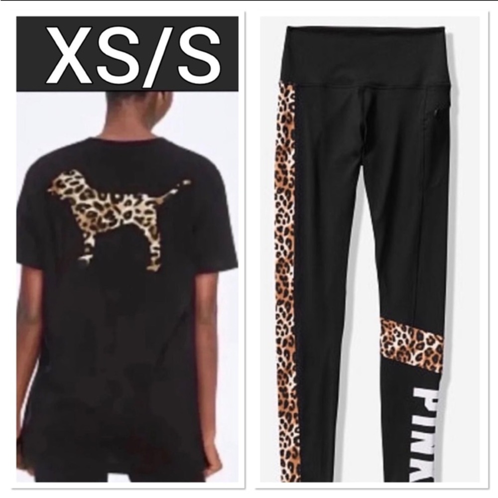 NWT VS PINK XS/S LEOPARD SET